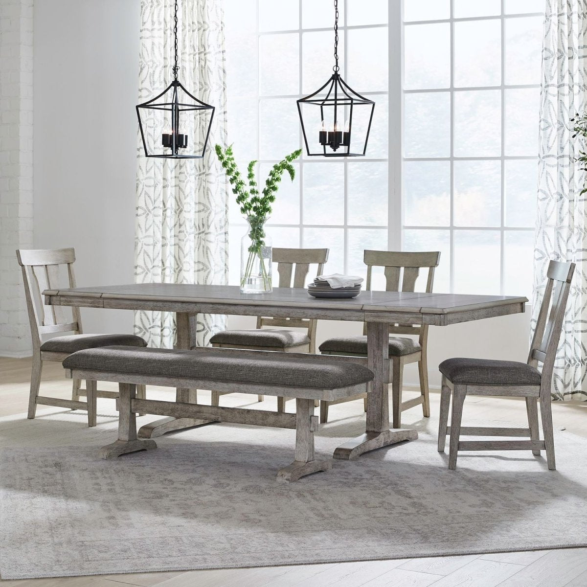 Hallendale - Trestle Table Set 5 Piece Dining Room Sets by Liberty Furniture - Walls Furniture & Mattress