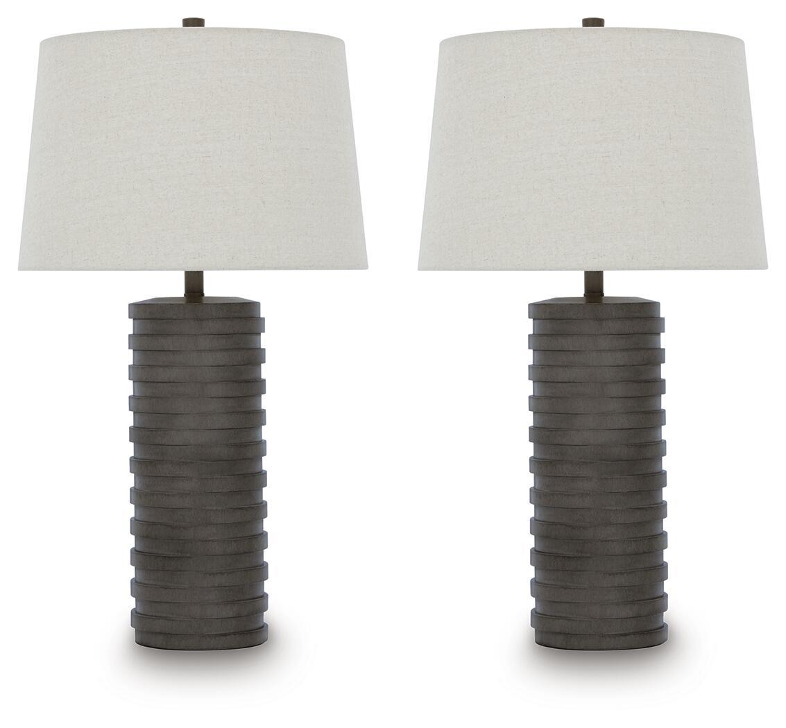 Neilett - Poly Table Lamp (Set of 2) - Antique Brown Table Lamps by Signature Design by Ashley® - Walls Furniture & Mattress
