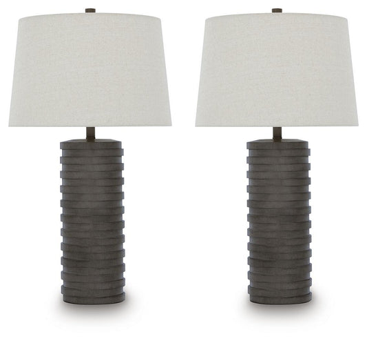 Neilett - Poly Table Lamp (Set of 2) - Antique Brown Table Lamps by Signature Design by Ashley® - Walls Furniture & Mattress