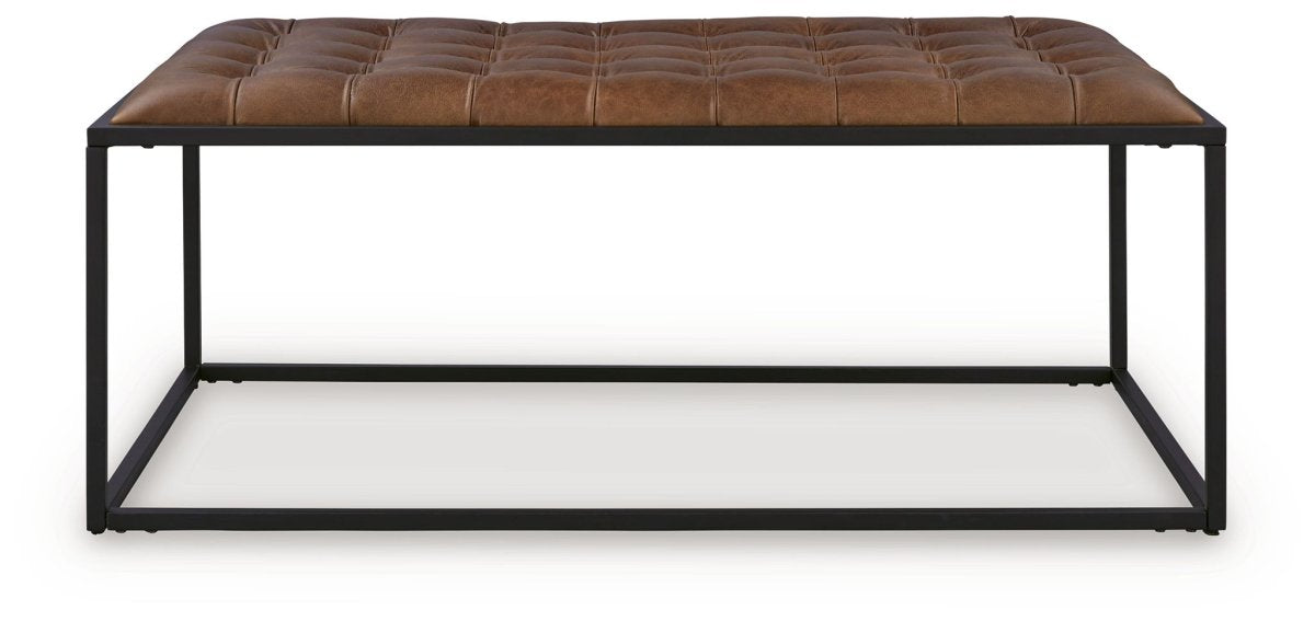 Junsor - Cocktail Ottoman - Brown / Black Coffee Table Ottomans by Signature Design by Ashley® - Walls Furniture & Mattress