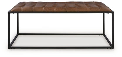 Junsor - Cocktail Ottoman - Brown / Black Coffee Table Ottomans by Signature Design by Ashley® - Walls Furniture & Mattress