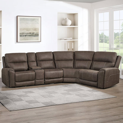 Gaia - 5 Piece P2 Power Sectional - Sable Reclining Sectionals by New Classic - Walls Furniture & Mattress