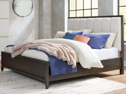 Westonfort - King Upholstered Panel Bed - Espresso Upholstered Beds by Ashley® - Walls Furniture & Mattress