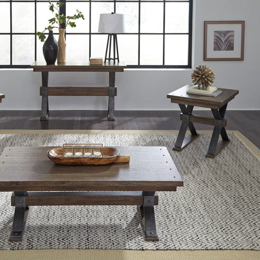 Sonoma Road - 3 Piece Set (1 Cocktail 2 End Tables) - Light Brown Table Sets by Liberty Furniture - Walls Furniture & Mattress