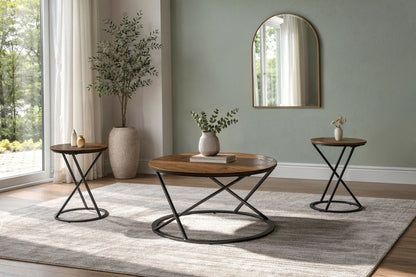 Emery - 3 Piece Occasional Set (1 Coffee & 2 End Tables) - White / Black Table Sets by New Classic - Walls Furniture & Mattress