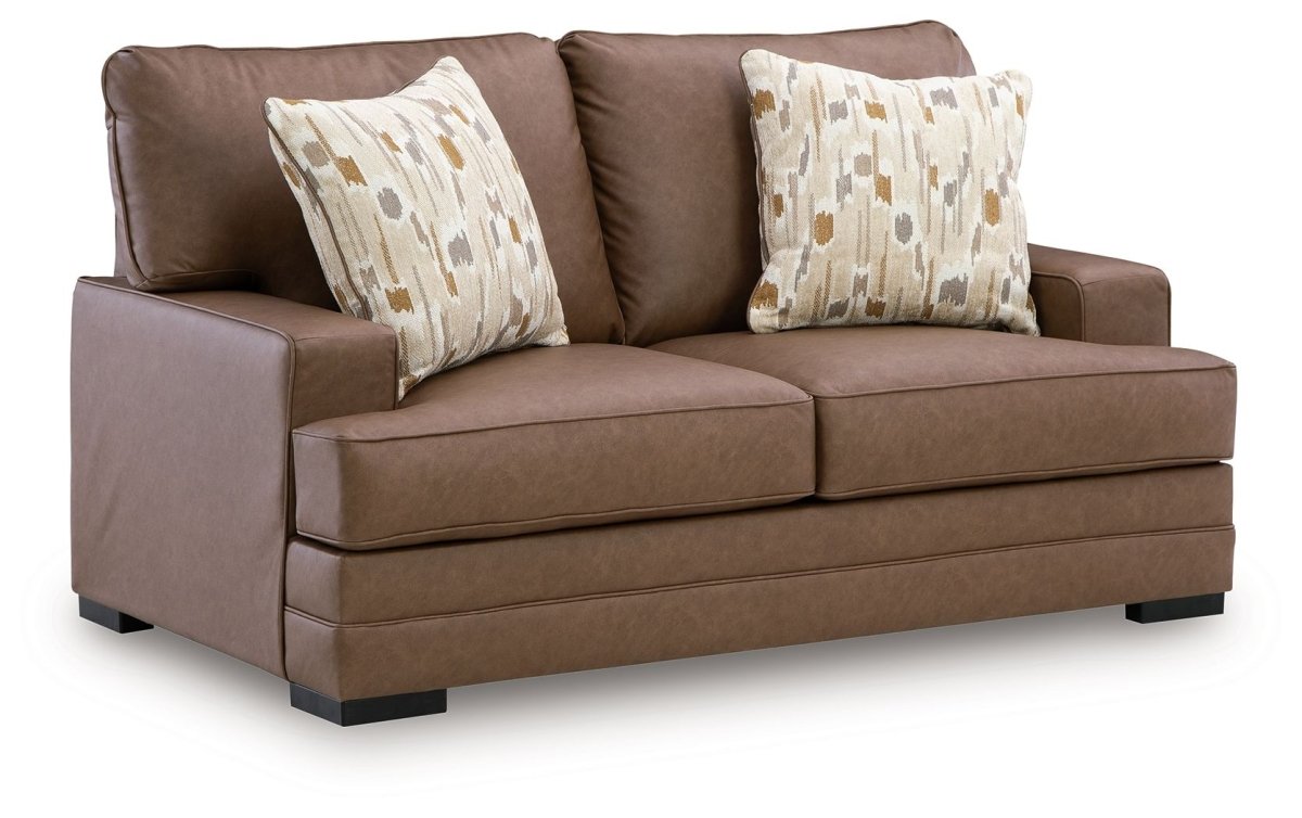 VillaCourt - Caramel - Loveseat Stationary Loveseats by Benchcraft® - Walls Furniture & Mattress