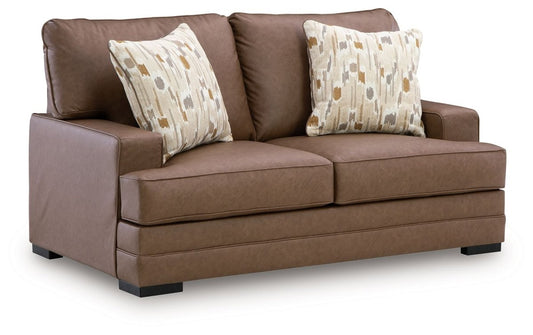 VillaCourt - Caramel - Loveseat Stationary Loveseats by Benchcraft® - Walls Furniture & Mattress