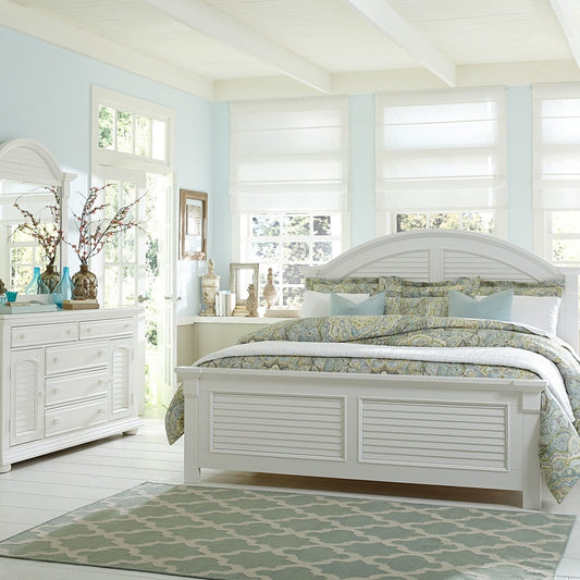 Summer House I - Panel Bed, Dresser & Mirror 3 Piece Bedroom Sets by Liberty Furniture - Walls Furniture & Mattress