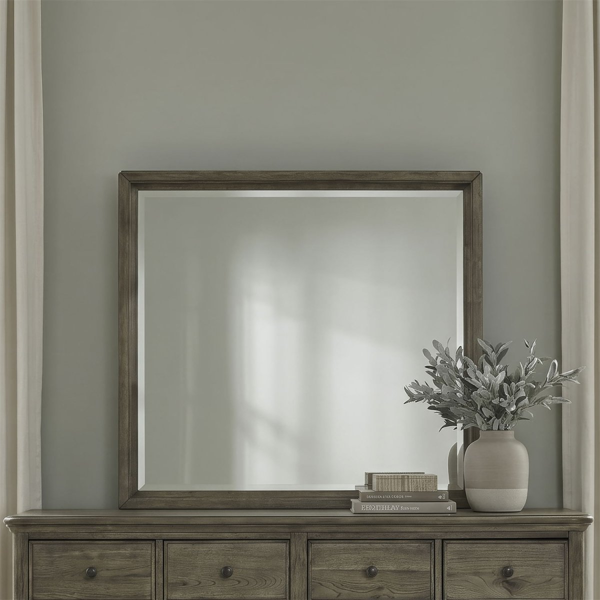 Hickory Grove - Landscape Mirror - Heirloom Brown Landscape Mirrors by Liberty Furniture - Walls Furniture & Mattress