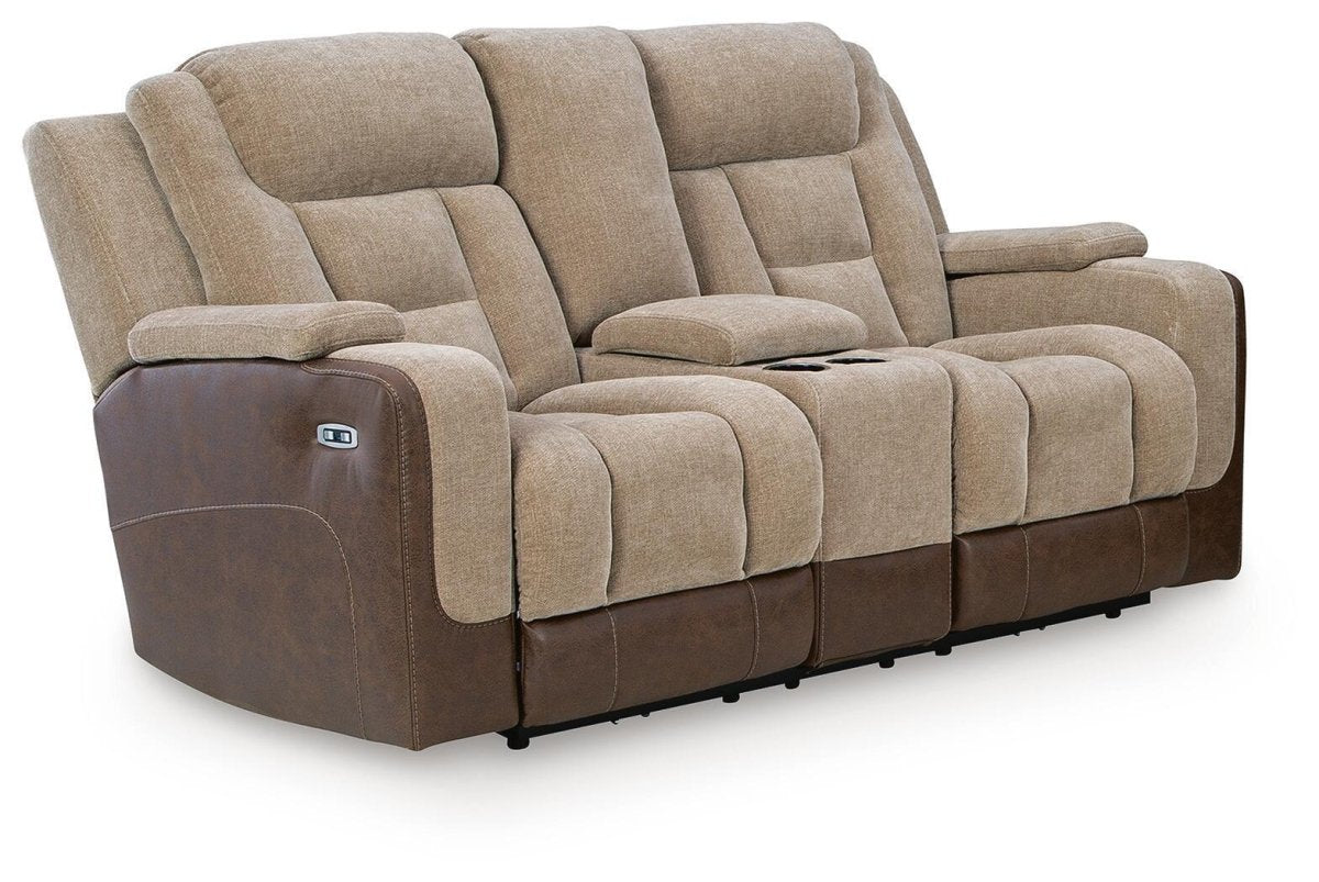 Mixed Motion - Power Reclining Loveseat With Console / Adjustable Headrest Reclining Loveseats by Signature Design by Ashley® - Walls Furniture & Mattress