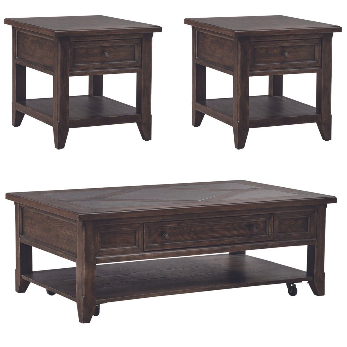 Paradise Valley - 3 Piece Table Set - Dark Brown Table Sets by Liberty Furniture - Walls Furniture & Mattress