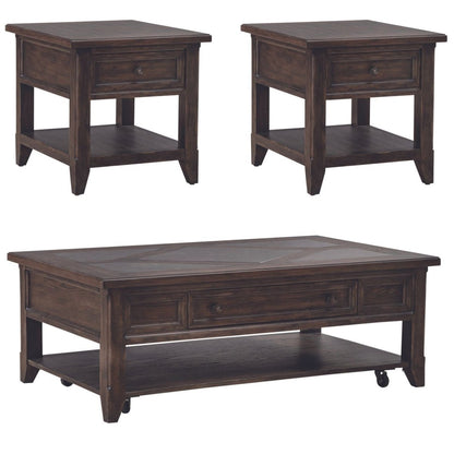 Paradise Valley - 3 Piece Table Set - Dark Brown Table Sets by Liberty Furniture - Walls Furniture & Mattress