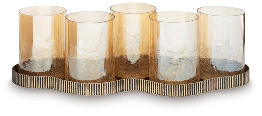 Evereton - Antique Gold Finish - Candle Holder Candles & Holders by Signature Design by Ashley® - Walls Furniture & Mattress