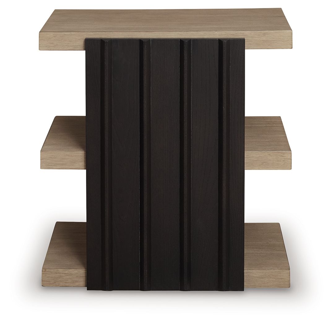 Rylandyn - Rectangular End Table - Black / Light Brown End Tables by Signature Design by Ashley® - Walls Furniture & Mattress
