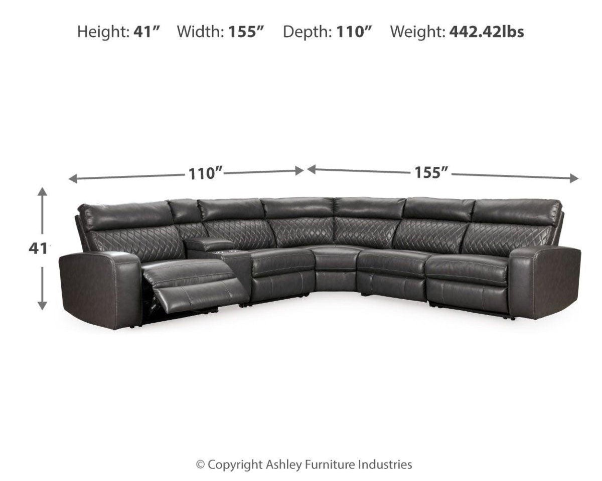 Samperstone - Power Reclining Sectional Reclining Sectionals by Signature Design by Ashley® - Walls Furniture & Mattress