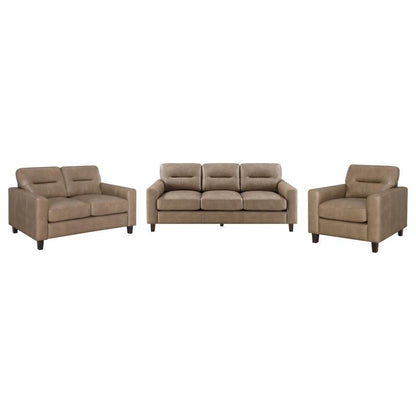 Scotland - Faux Leather Upholstered Sofa Set Stationary Sofas & Loveseats by Coaster Fine Furniture - Walls Furniture & Mattress