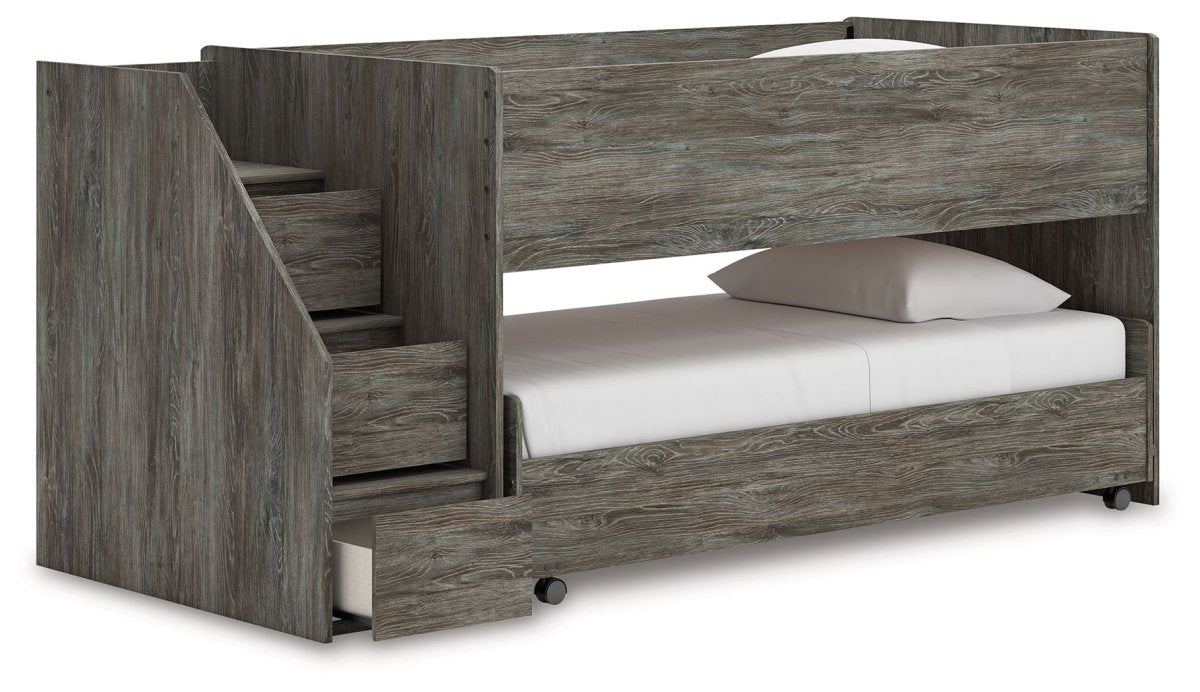 Frandern - Gray - Twin Over Twin Loft Bed Loft Beds by Signature Design by Ashley® - Walls Furniture & Mattress