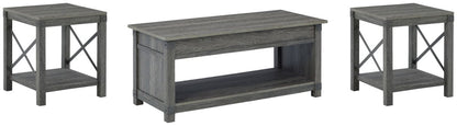Freedan - 3 Pc. - Coffee Table, 2 End Tables - Grayish Brown Table Sets by Signature Design by Ashley® - Walls Furniture & Mattress