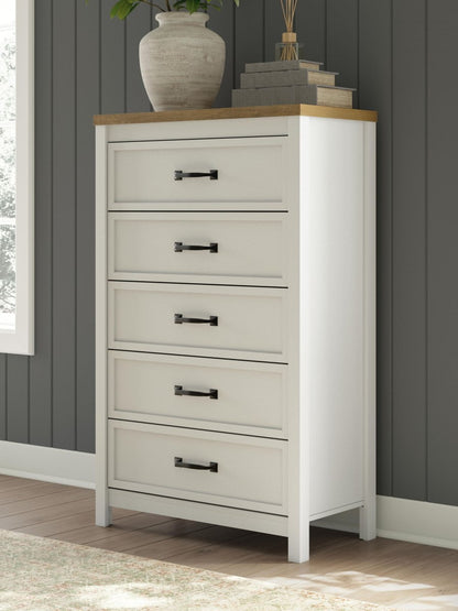 Kerisden - Five Drawer Chest - White / Brown Accent Chests by Signature Design by Ashley® - Walls Furniture & Mattress
