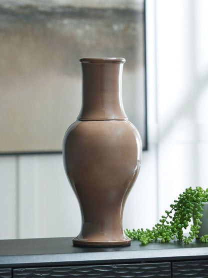 Tillmer - Vase - Brown Vases & Jars by Signature Design by Ashley® - Walls Furniture & Mattress