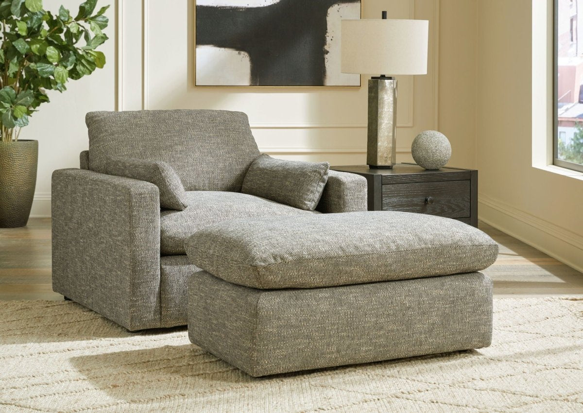 Dramatic - Living Room Set Stationary Chair & Ottoman by Benchcraft® - Walls Furniture & Mattress