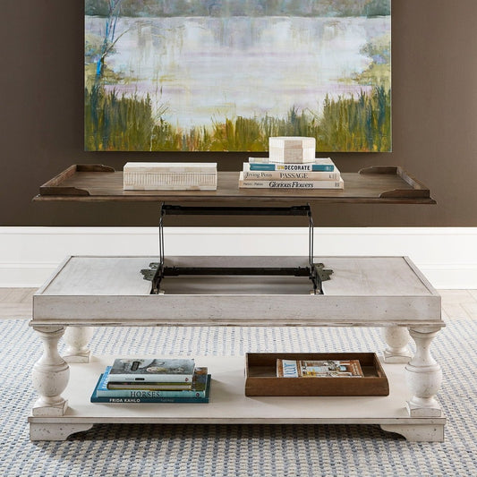 Abbey Road - Lift Top Cocktail Table - White Cocktail Tables by Liberty Furniture - Walls Furniture & Mattress