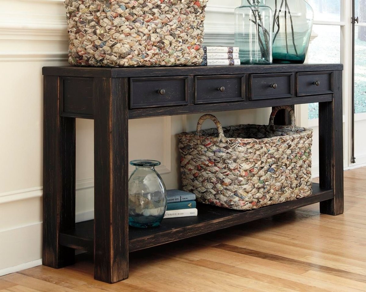 Gavelston - Sofa Table - Black Sofa Tables by Signature Design by Ashley® - Walls Furniture & Mattress