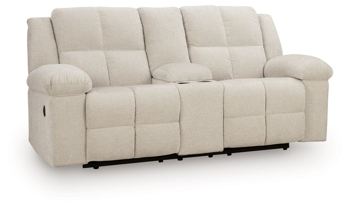 Orlen - Double Reclining Loveseat With Console - Winter Reclining Loveseats by Benchcraft® - Walls Furniture & Mattress
