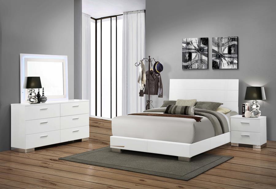 Felicity - Bedroom Set With LED Mirror 4 Piece Bedroom Sets by CoasterEssence - Walls Furniture & Mattress