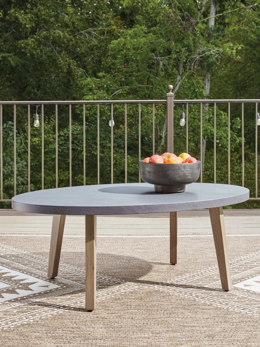 Harmony Headlands - Oval Cocktail Table - Natural / Gray Coffee Tables by Signature Design by Ashley® - Walls Furniture & Mattress