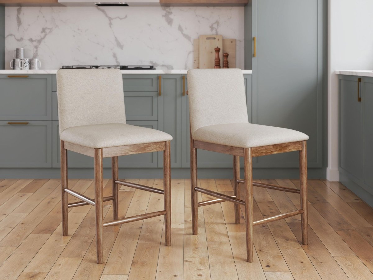Isanti - Upholstered Barstool (Set of 2) - Light Brown Stool Sets by Millennium® by Ashley - Walls Furniture & Mattress