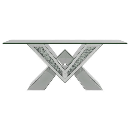 Taffeta - Glass Top Mirrored Acrylic Table End Tables by CoasterElevations - Walls Furniture & Mattress