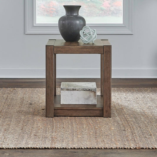 Broadmore - Square Chairside Table - Brown Chair Side Tables by Liberty Furniture - Walls Furniture & Mattress
