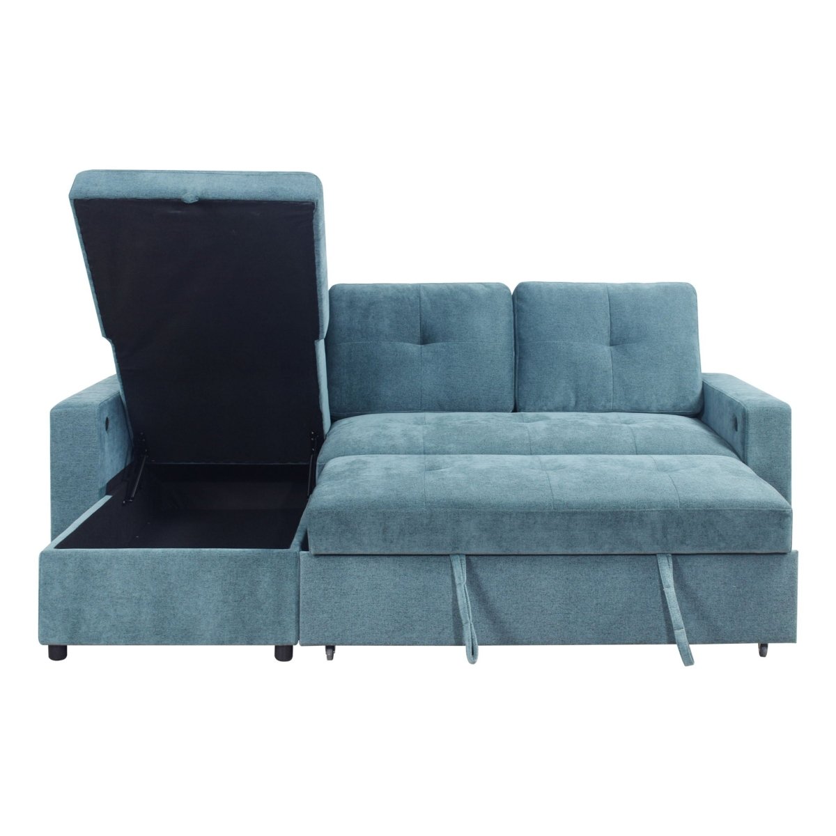 Greer - 2 Pieces LAF Sofa/Chaise - Green Sleeper Sectionals by New Classic - Walls Furniture & Mattress