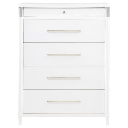 Gracemont - 5 - Drawer Bedroom Chest Of Drawers - White Accent Chests by Coaster Fine Furniture - Walls Furniture & Mattress