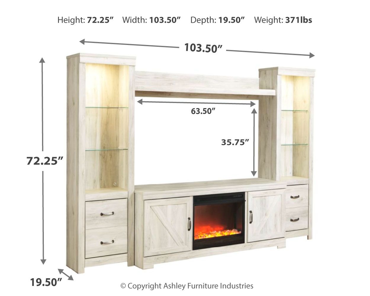 Bellaby - Entertainment Center Entertainment Centers by Signature Design by Ashley® - Walls Furniture & Mattress