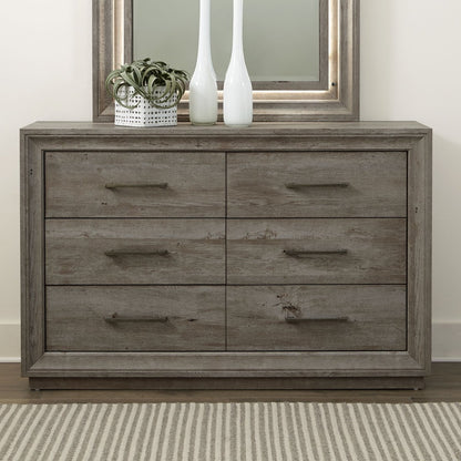 Horizons - 6 Drawer Dresser - Gray Dressers by Liberty Furniture - Walls Furniture & Mattress