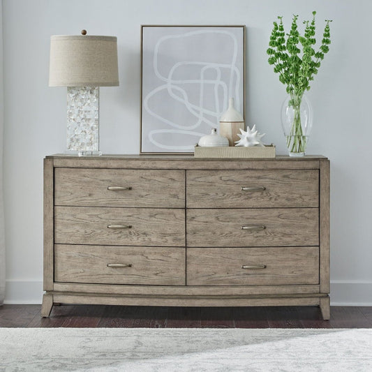 Avalon - 6 Drawer Dresser - Burnished Beige Dressers by Liberty Furniture - Walls Furniture & Mattress