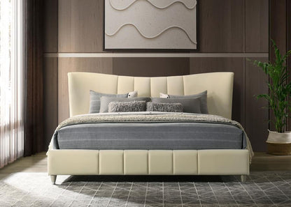 Evelyn - Upholstered Panel Platform Bed Upholstered Beds by Coaster Fine Furniture - Walls Furniture & Mattress