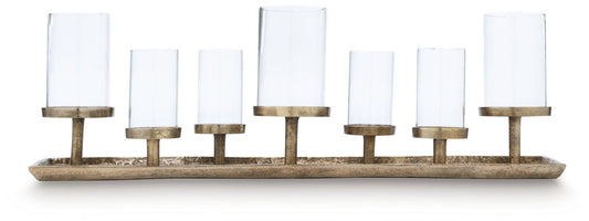Wallmond - Antique Brass Finish - Candle Holder Candles & Holders by Signature Design by Ashley® - Walls Furniture & Mattress