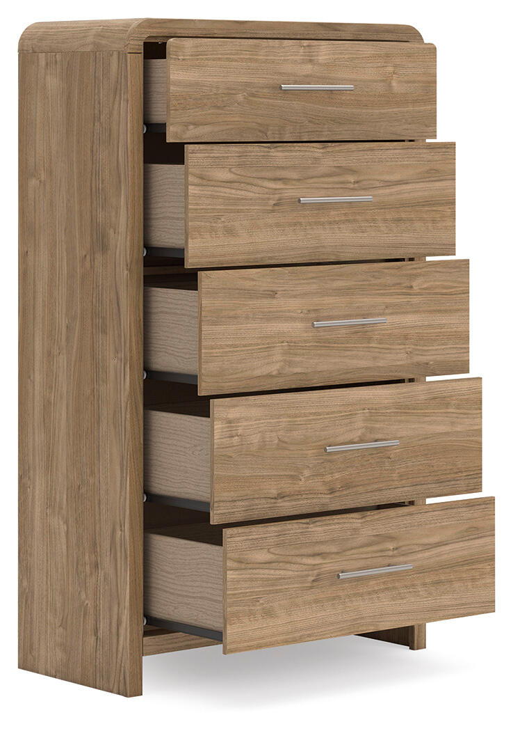 Gramburg - Five Drawer Chest - Warm Natural Brown Accent Chests by Signature Design by Ashley® - Walls Furniture & Mattress