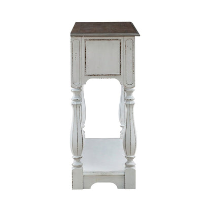 Magnolia Manor - Hall Console Bottom With Shelf For Display & Storage - White Console Tables by Liberty Furniture - Walls Furniture & Mattress