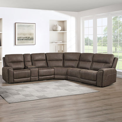 Gaia - 6 Piece P2 Power Sectional - Brown Reclining Sectionals by New Classic - Walls Furniture & Mattress