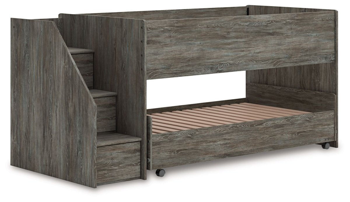 Frandern - Gray - Twin Over Twin Loft Bed Loft Beds by Signature Design by Ashley® - Walls Furniture & Mattress