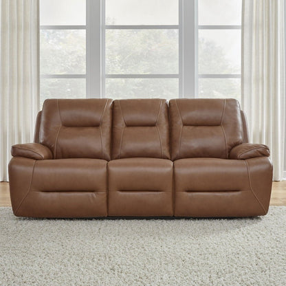 Cameron - Sofa P3 & ZG - Saddle - Dakota Saddle Leather Reclining Sofas by Liberty Furniture - Walls Furniture & Mattress