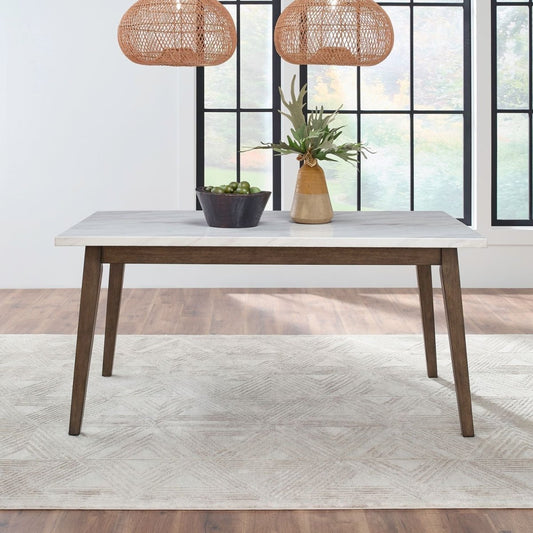 Edison - Rectangular Leg Table With Faux Marble Top - Brownstone Dining Tables by Liberty Furniture - Walls Furniture & Mattress
