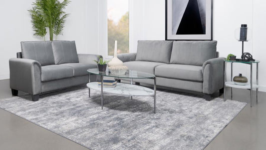 Davis - Upholstered Rolled Arm Sofa Stationary Sofas & Loveseats by Coaster Fine Furniture - Walls Furniture & Mattress