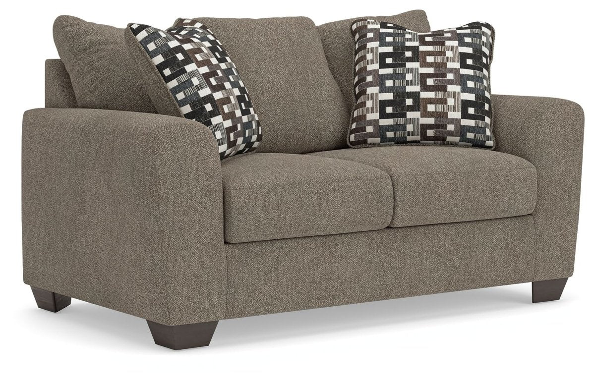 Triston - Peaks - Loveseat - Suede Stationary Loveseats by Benchcraft® - Walls Furniture & Mattress