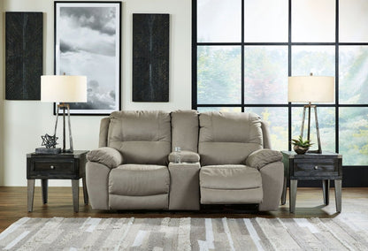 Next-Gen Gaucho - DBL Rec Loveseat w/Console - Putty Reclining Loveseats by Signature Design by Ashley® - Walls Furniture & Mattress