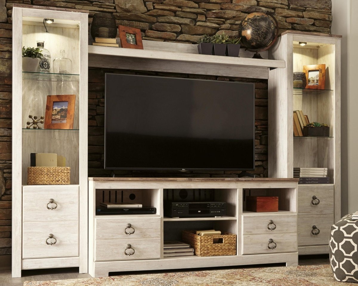 Willowton - Entertainment Center With Fireplace Option Entertainment Centers by Signature Design by Ashley® - Walls Furniture & Mattress